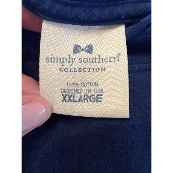 Simply Southern navy long sleeve tshirt golden retriever stars XXL preppy comfy - Picture 3 of 8